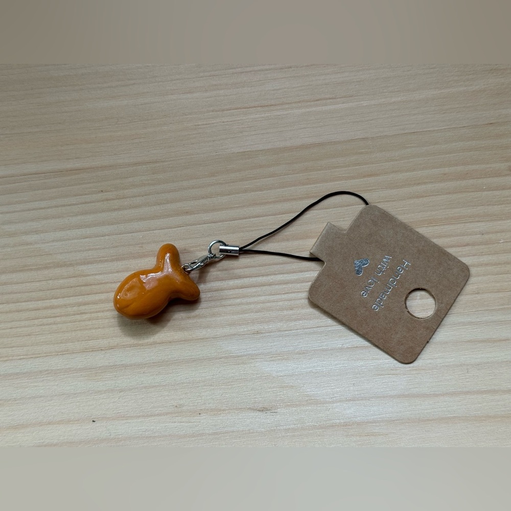Polymer clay gold fish Charm Keychain